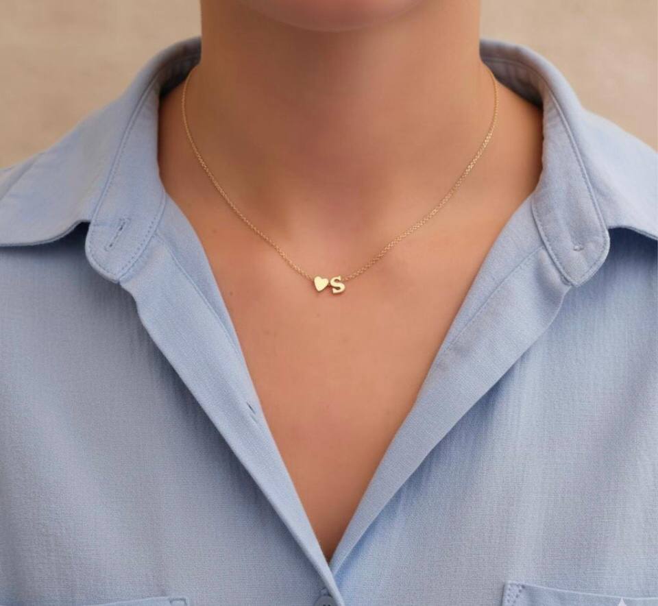 Initial Necklace – Heart Pendant | AURIA
