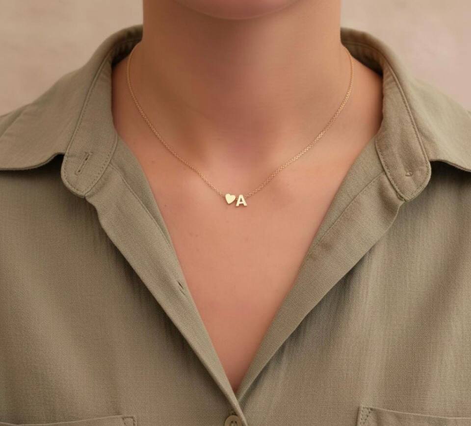 Initial Necklace – Heart Pendant | AURIA
