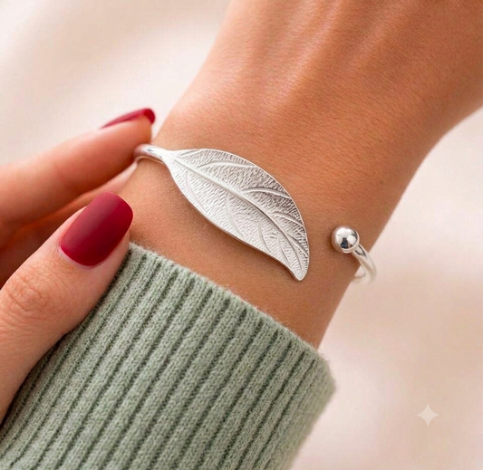 Sterling Silver Leaf Bracelet | AURIA
