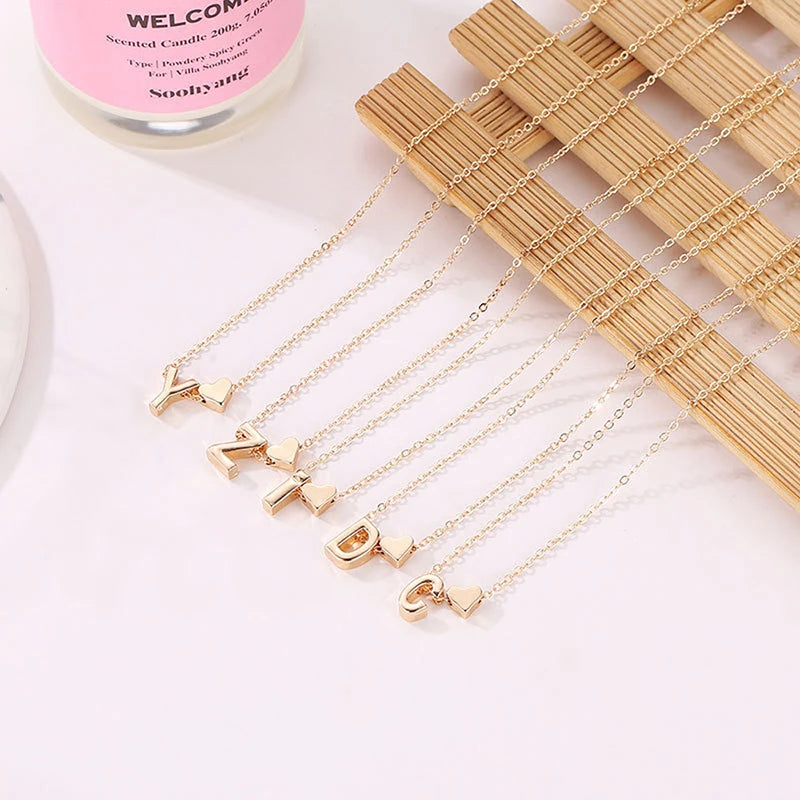 Initial Necklace – Heart Pendant | AURIA
