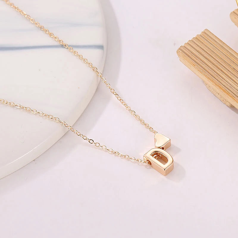 Initial Necklace – Heart Pendant | AURIA
