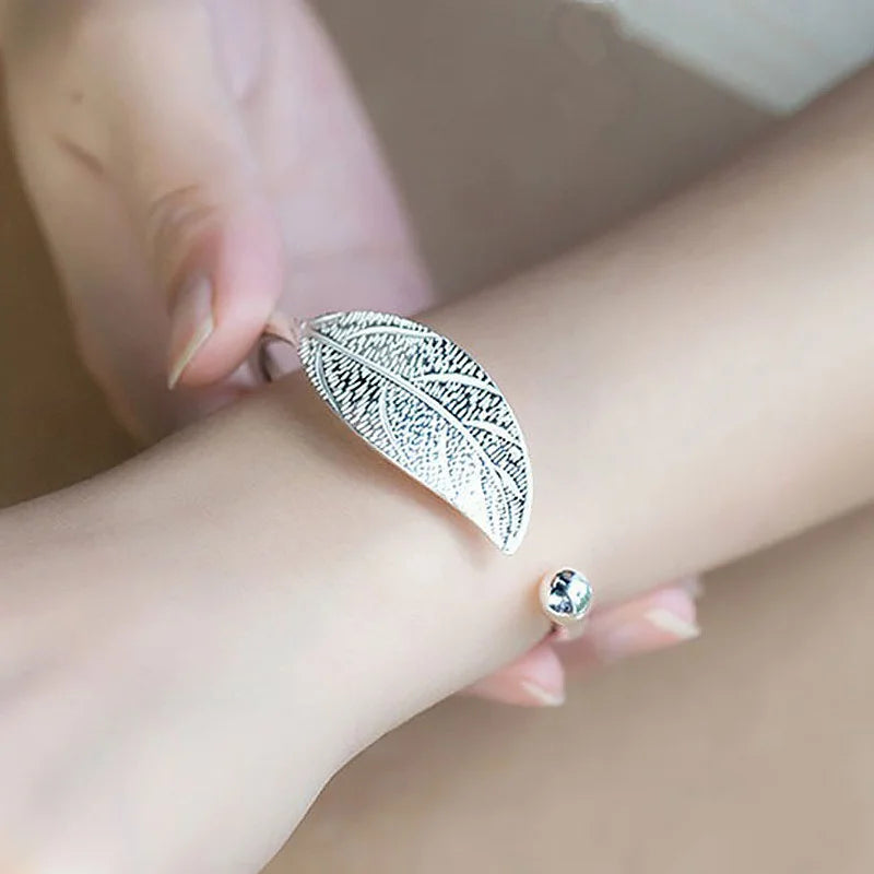 Sterling Silver Leaf Bracelet | AURIA