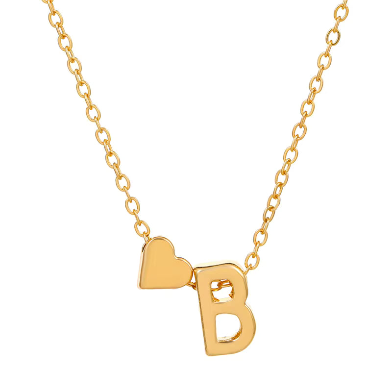 Initial Necklace – Heart Pendant | AURIA
