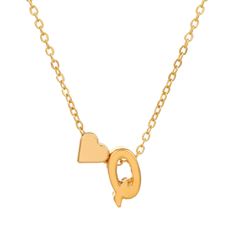 Initial Necklace – Heart Pendant | AURIA