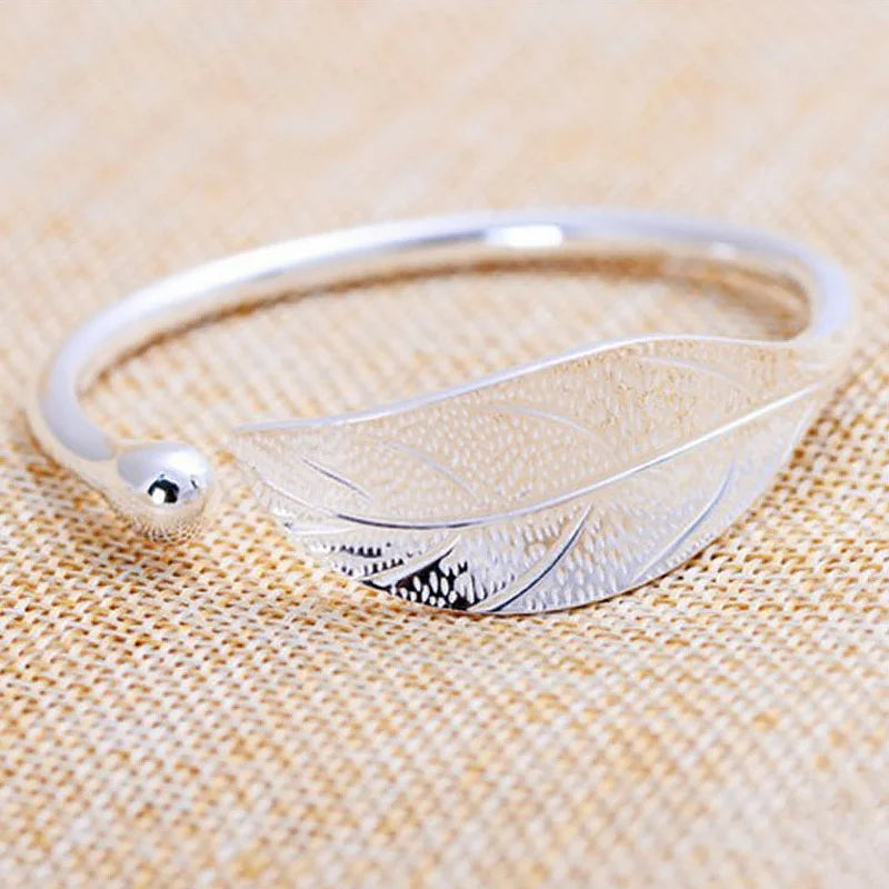 Sterling Silver Leaf Bracelet | AURIA