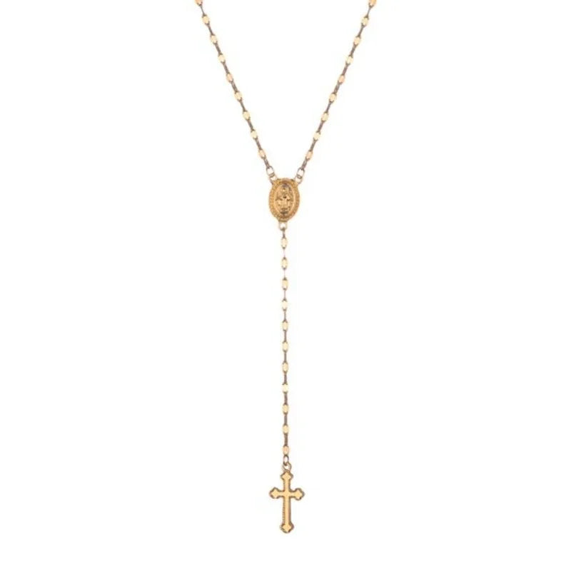 Cross Necklace – Gold Rosary Pendant | AURIA
