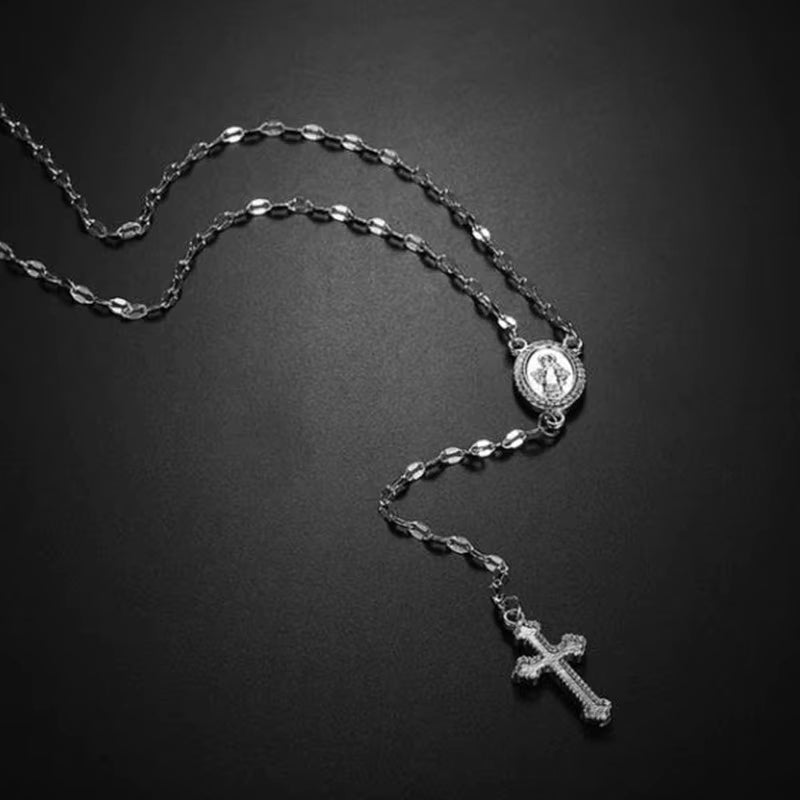 Cross Necklace – Gold Rosary Pendant | AURIA