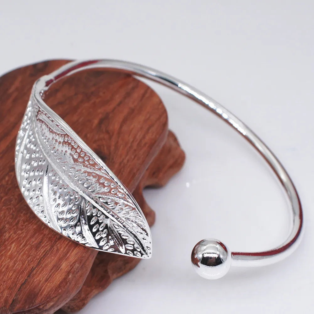 Sterling Silver Leaf Bracelet | AURIA