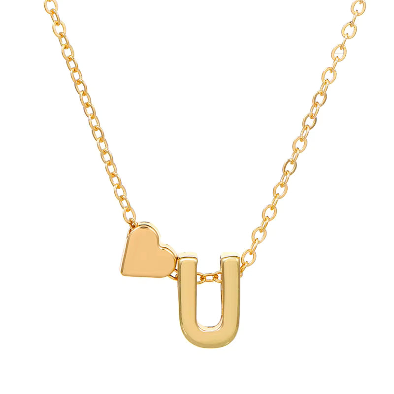 Initial Necklace – Heart Pendant | AURIA