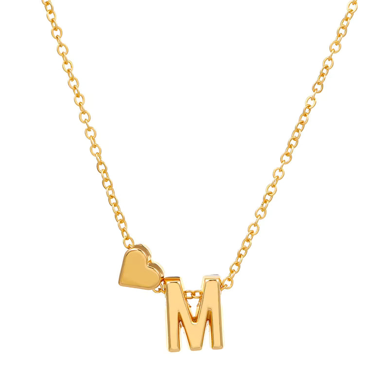 Initial Necklace – Heart Pendant | AURIA